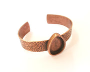 Bracelet Blank Resin Cuff Dry Flower inlay Blank Cuff Bezel Glass Cabochon Base Bracelet Textured Adjustable Antique Copper (26x18mm) G23357