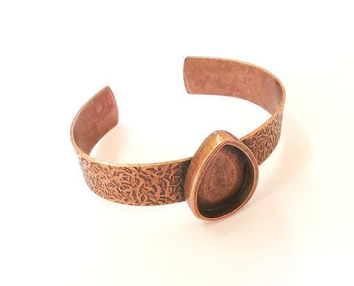 Bracelet Blank Resin Cuff Dry Flower inlay Blank Cuff Bezel Glass Cabochon Base Bracelet Textured Adjustable Antique Copper (26x18mm) G23357