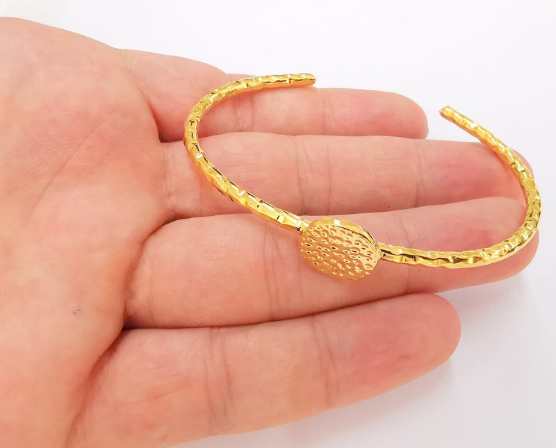 Shiny Gold Blanks Hammered Bracelet Blanks Cuff Blanks Adjustable Bracelet Blank Gold Plated Bracelet (14 mm Blanks ) G22930