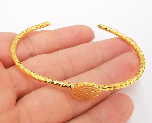 Shiny Gold Blanks Hammered Bracelet Blanks Cuff Blanks Adjustable Bracelet Blank Gold Plated Bracelet (14 mm Blanks ) G22930
