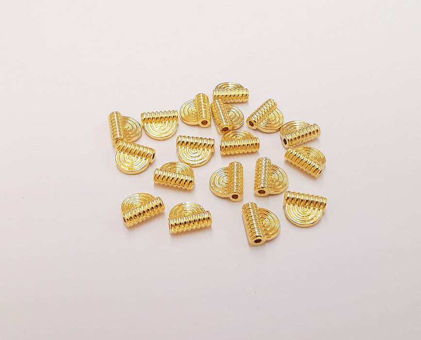 10 Shiny Gold Plated Beads (8x6mm) G22935