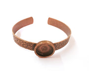 Bracelet blank Resin cuff dry flower inlay blank Cuff bezel Glass cabochon base bracelet Textured adjustable antique copper (16mm) G23373