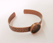 Bracelet blank Resin cuff dry flower inlay blank Cuff bezel Glass cabochon base bracelet Textured adjustable antique copper (16mm) G23373