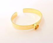 Bracelet Blank Resin Cuff Dry Flower inlay Blank Cuff Bezel Glass Cabochon Base Hammered Adjustable Shiny Gold Plated (10x8mm ) G23344