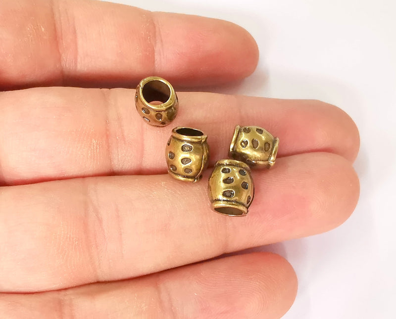 10 Rondelle beads Antique bronze plated beads (9x8mm)  G23383