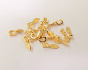 6 Glue on bails Shiny gold plated findings (15x5 mm)  G23385