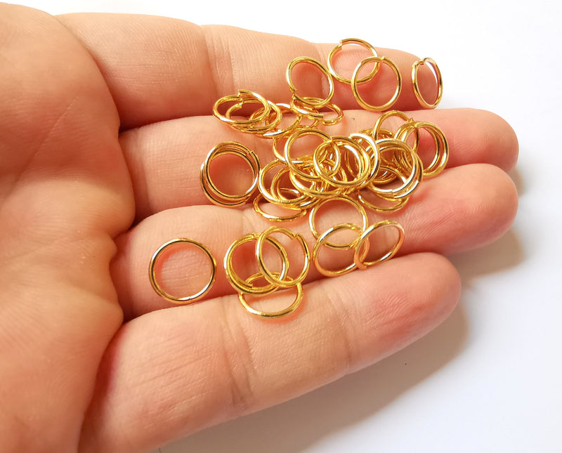 20  Shiny Gold jumpring 24k Gold Brass Strong jumpring Findings (11 mm)  G22938