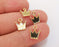 10 Crown Charms Shiny Gold Plated Charms (12x10mm)  G22944