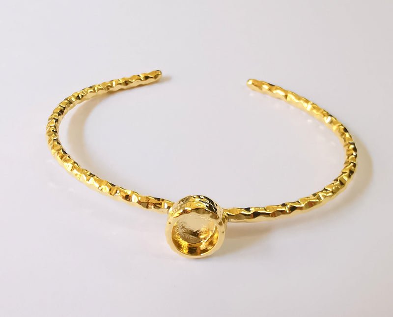Shiny Gold Hammered Bracelet Blanks Settings Cuff Blanks Resin Blank İnlay Blank Adjustable Bracelet Gold Plated Bracelet (10x8 mm ) G22949