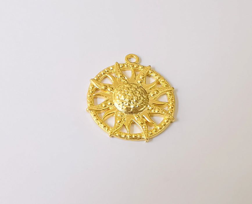 Sun Charms Gold Plated Charms (35x30mm)  G22962