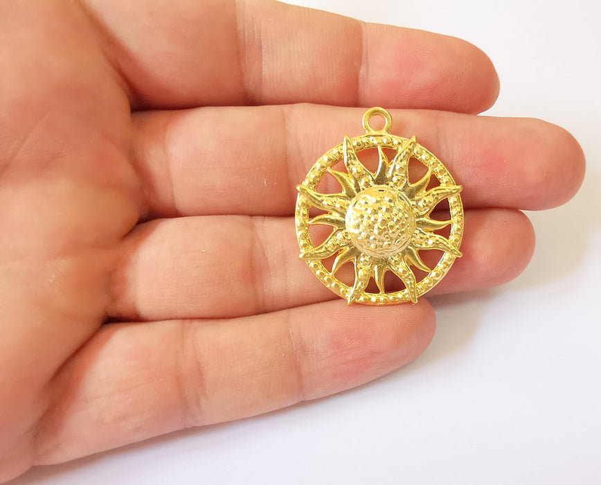 Sun Charms Gold Plated Charms (35x30mm)  G22962