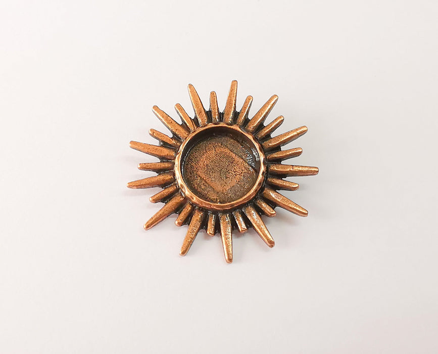 Sun brooch Holders pin Brooch blanks Brooch bezel Antique copper plated Brooch pin findings  (16mm Bezel size)  G23392