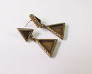Earring blank backs Hammered antique bronze Resin base inlay blank Cabochon mountings Antique Bronze (13mm + 8mm blanks) 1 pair G23398