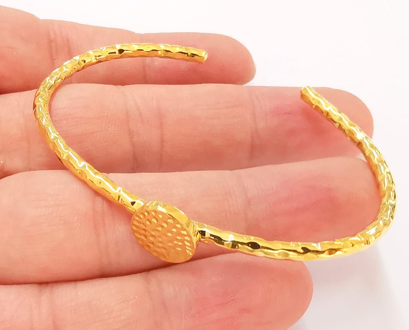 Shiny Gold Blanks Hammered Bracelet Blanks Cuff Blanks Adjustable Bracelet Blank Gold Plated Bracelet (12 mm Blanks ) G22975
