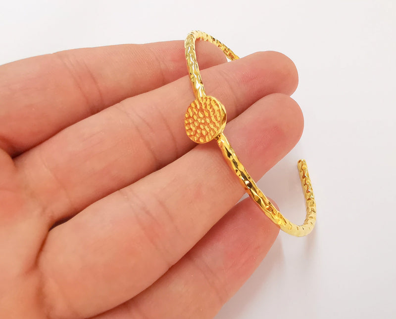 Shiny Gold Blanks Hammered Bracelet Blanks Cuff Blanks Adjustable Bracelet Blank Gold Plated Bracelet (12 mm Blanks ) G22975