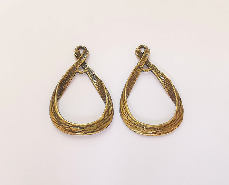 2 Antique Bronze Charms Antique Bronze Plated Charms (39x23mm)  G22982