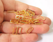 20 Rectangle Findings 24K Shiny Gold Plated Findings (12x6 mm)  G23401