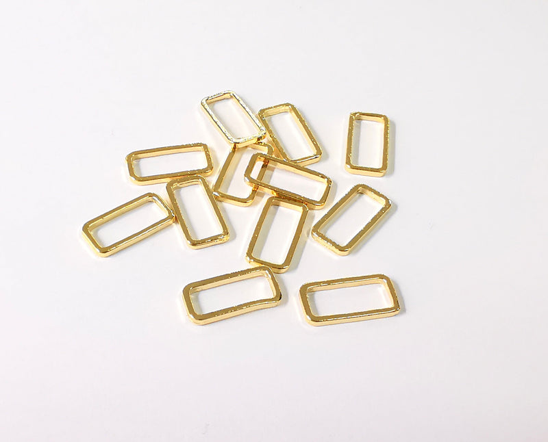 20 Rectangle Findings 24K Shiny Gold Plated Findings (12x6 mm)  G23401