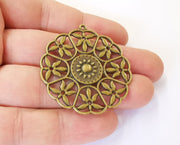 2 Sun pendant Antique bronze plated pendant( 46x43mm) G23414