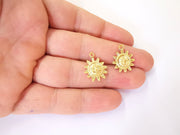 4 Sun Charms Gold Plated Charms (20x16mm)  G23435
