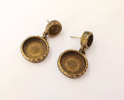 Earring blank backs Hammered antique bronze Resin base inlay blank Cabochon mountings Antique Bronze (16mm + 8mm blanks) 1 pair G23439