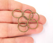 20 Bronze circle findings Antique bronze plated circle (17mm)  G23442