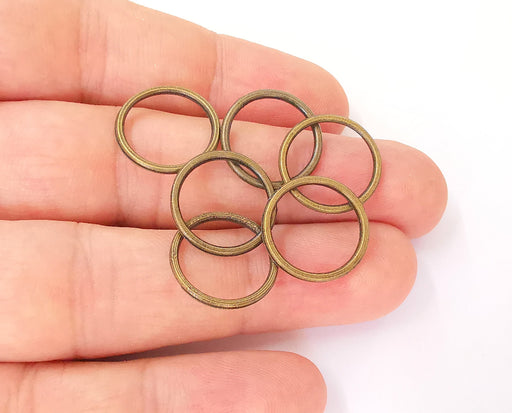 20 Bronze circle findings Antique bronze plated circle (17mm)  G23442