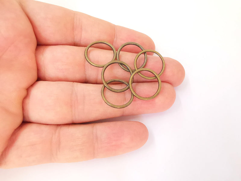 20 Bronze circle findings Antique bronze plated circle (17mm)  G23442