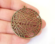 2 Antique bronze curved charms Antique bronze plated charms (52x48mm) G23445
