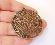 2 Antique bronze curved charms Antique bronze plated charms (52x48mm) G23445