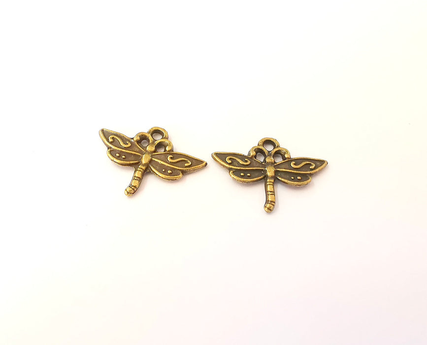 10 Dragonfly charms Antique bronze Plated charms (23x17mm) G23452