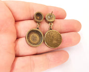 Earring blank backs Antique bronze Resin base inlay blank Cabochon mountings Antique Bronze (16mm + 8mm blanks) 1 pair G23453