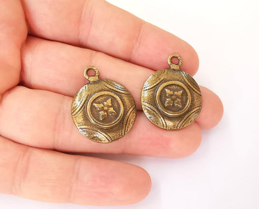 4 Bronze charms Antique bronze plated charms (29x24mm)  G23456