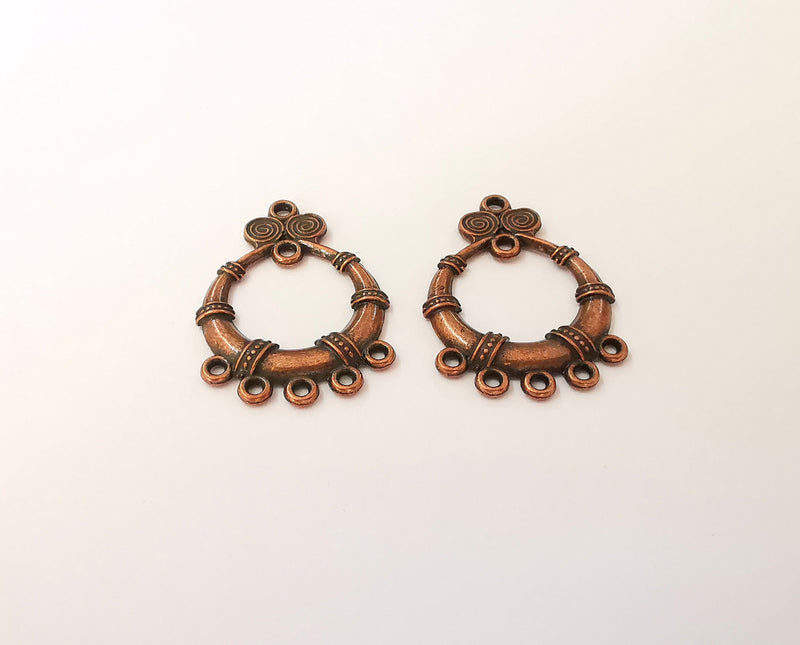 4 Antique copper connector charms Antique copper plated charms (33x23mm)  G23458