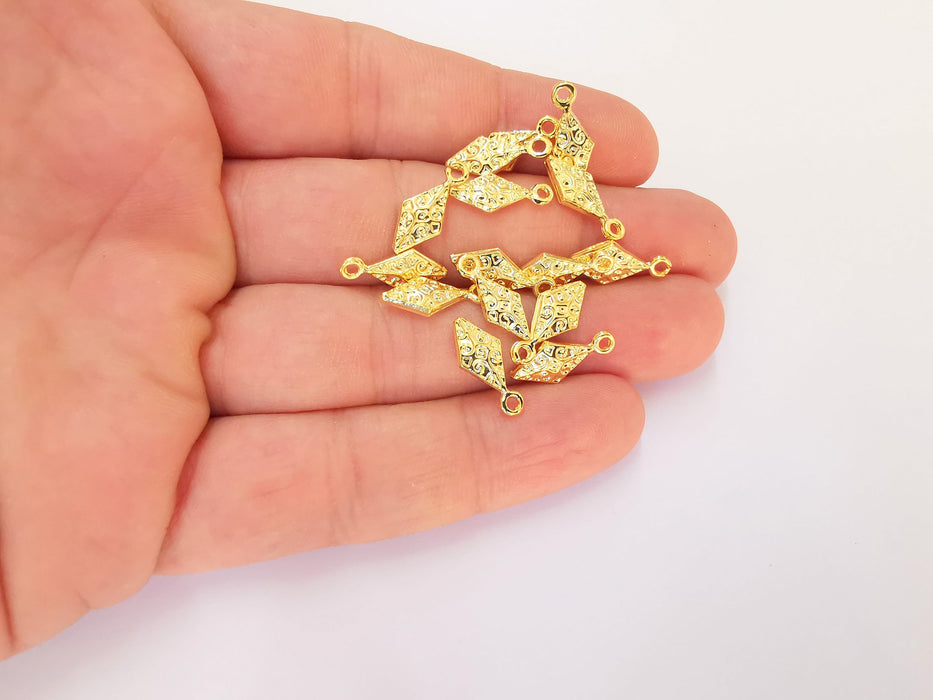 10 Marquise Charms 24K Shiny Gold Plated Charms (16x7mm)  G23009