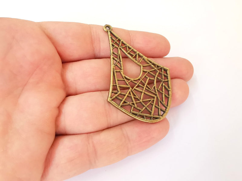 2 Bronze charms Antique bronze plated charms (62x42mm)  G23460