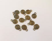 20 Spiral disc charm (Double Sided) Antique bronze plated charm (12x8mm) G23481