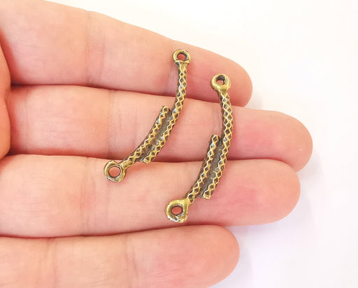4 Bronze charms connector Antique bronze plated charms (43mm)  G23482