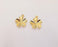 5 Flower Charms 24K Shiny Gold Plated Charms  (19x16mm)  G23023