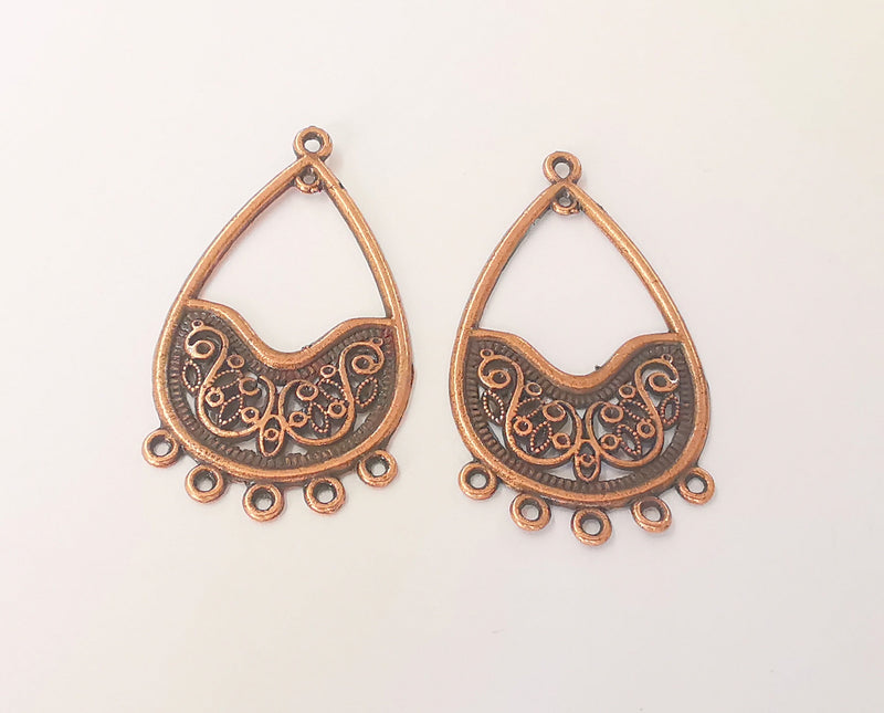 2 Copper Charms Connector Antique Copper Plated Charms (45x26mm)  G23042