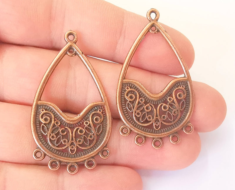 2 Copper Charms Connector Antique Copper Plated Charms (45x26mm)  G23042