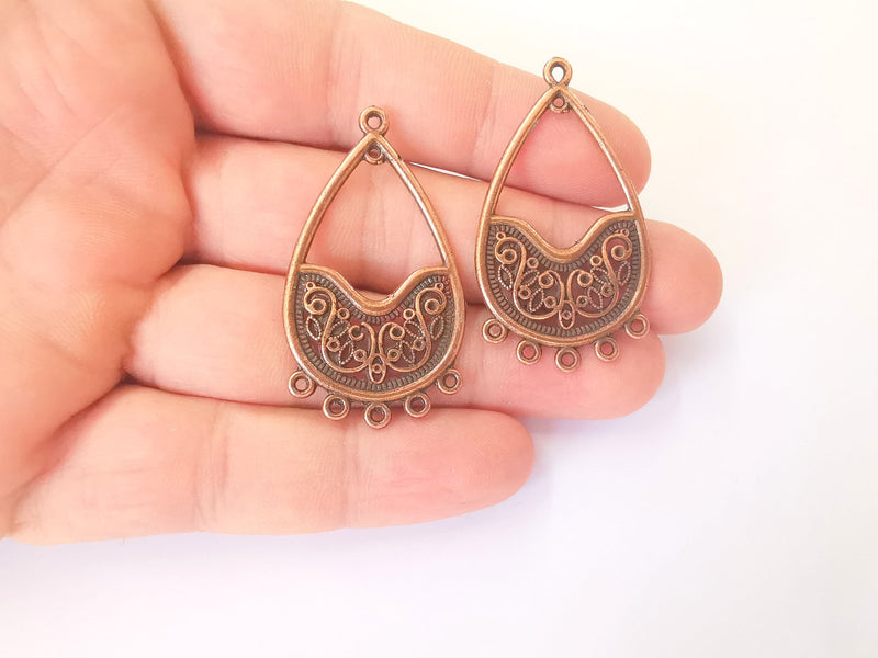 2 Copper Charms Connector Antique Copper Plated Charms (45x26mm)  G23042