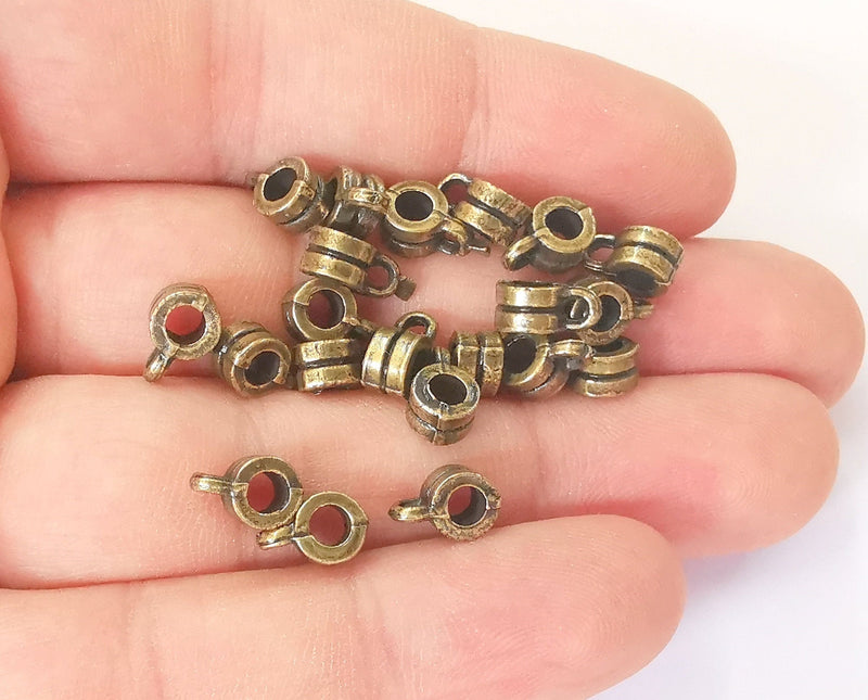 20 Bronze Bail Findings Antique Bronze Plated Findings (9x6mm) G23044