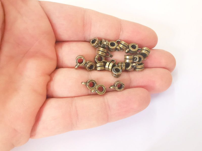 20 Bronze Bail Findings Antique Bronze Plated Findings (9x6mm) G23044