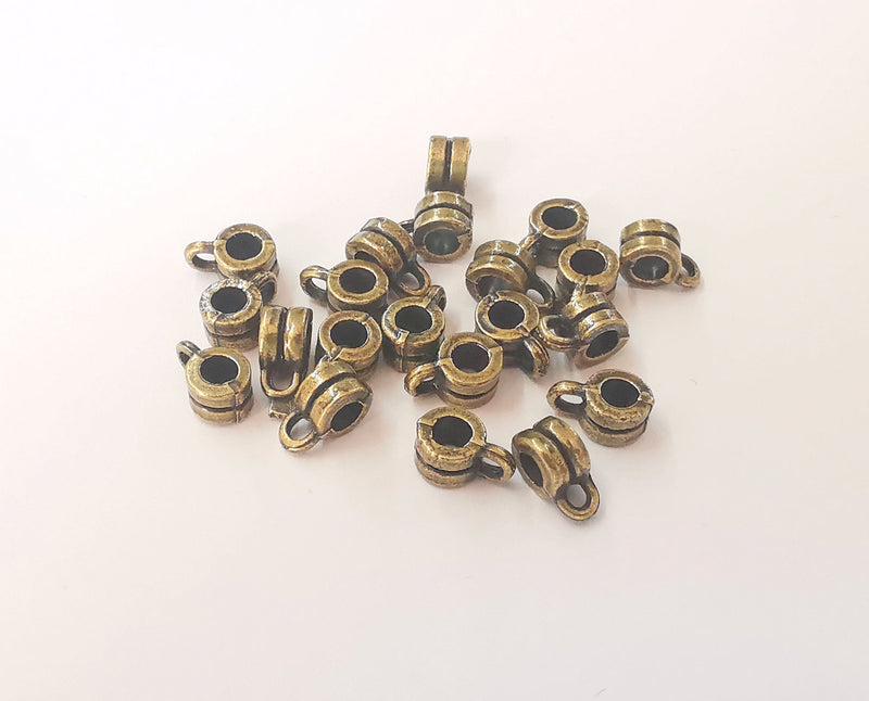 20 Bronze Bail Findings Antique Bronze Plated Findings (9x6mm) G23044