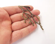 2 Coral charm Antique bronze plated charm (85mm) G23493