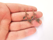4 Flower branch charms Antique copper plated charms (40x16mm) G23495