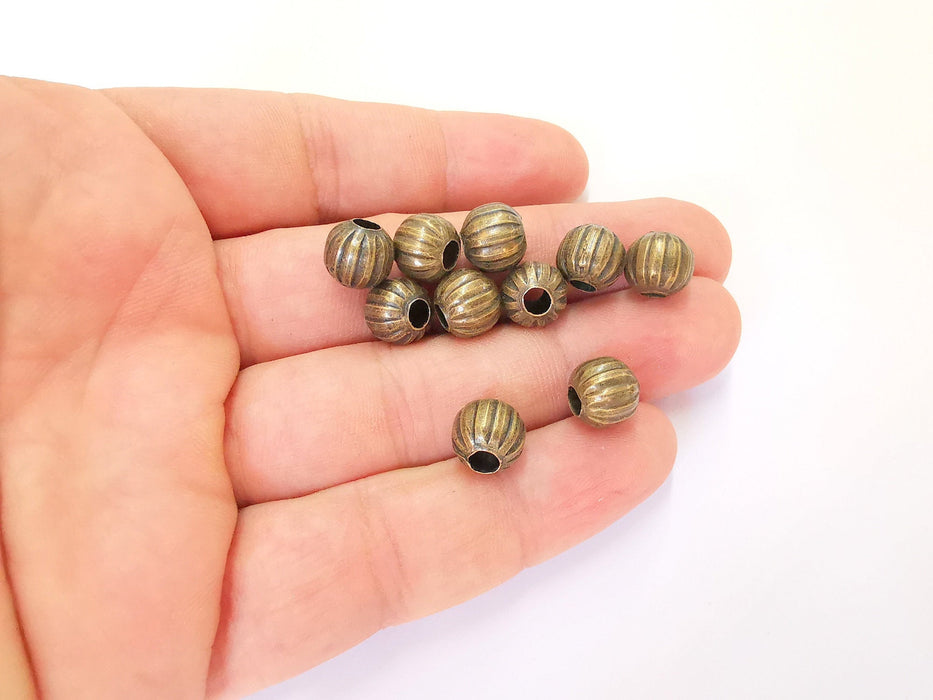 10 Bronze Round Beads Antique Bronze Plated Beads (10mm) G23060