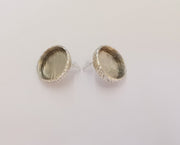 Earring Blank Base Settings Silver Resin Blank Cabochon Base inlay Blank Mountings Antique Silver Plated (18mm blank) 1 Set  G23087