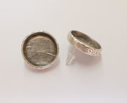 Earring Blank Base Settings Silver Resin Blank Cabochon Base inlay Blank Mountings Antique Silver Plated (18mm blank) 1 Set  G23087
